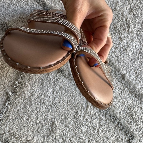 Steve Madden sandals LOOMI embellished Slip On 3 strap Rhinestone Studded 10 - Picture 10 of 15